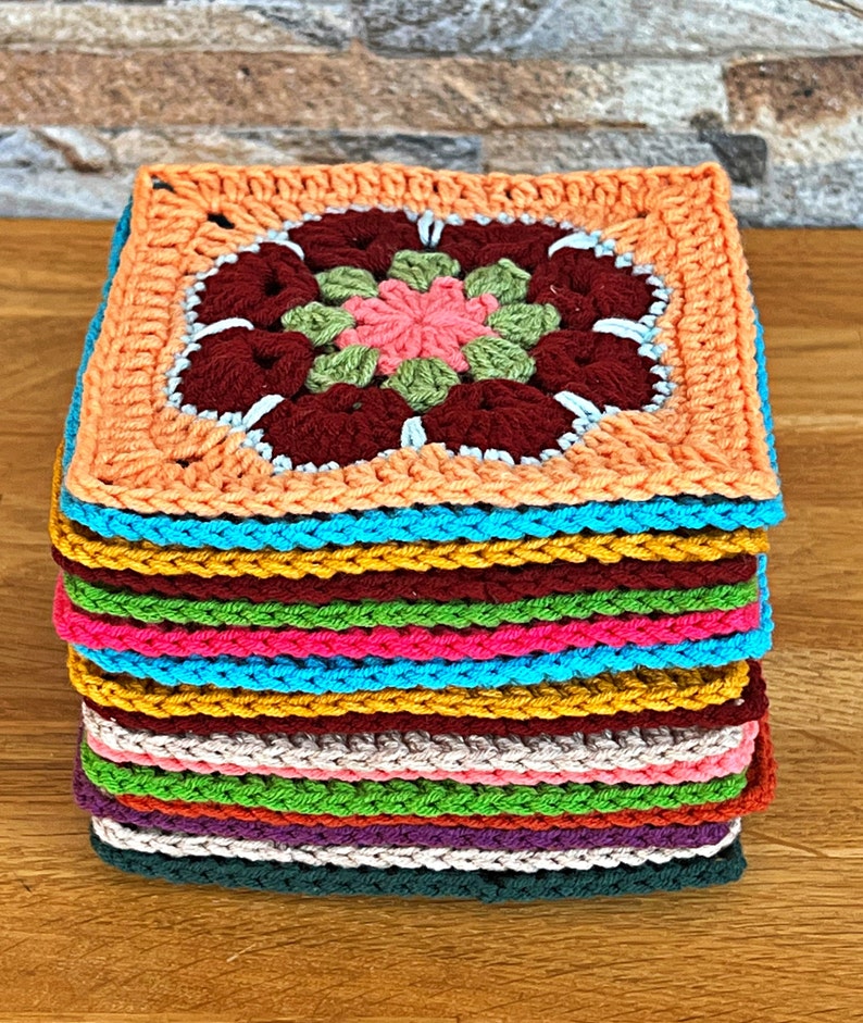 Custom Handmade Granny Square Kit Lot 6 Pcs Crochet Granny Etsy