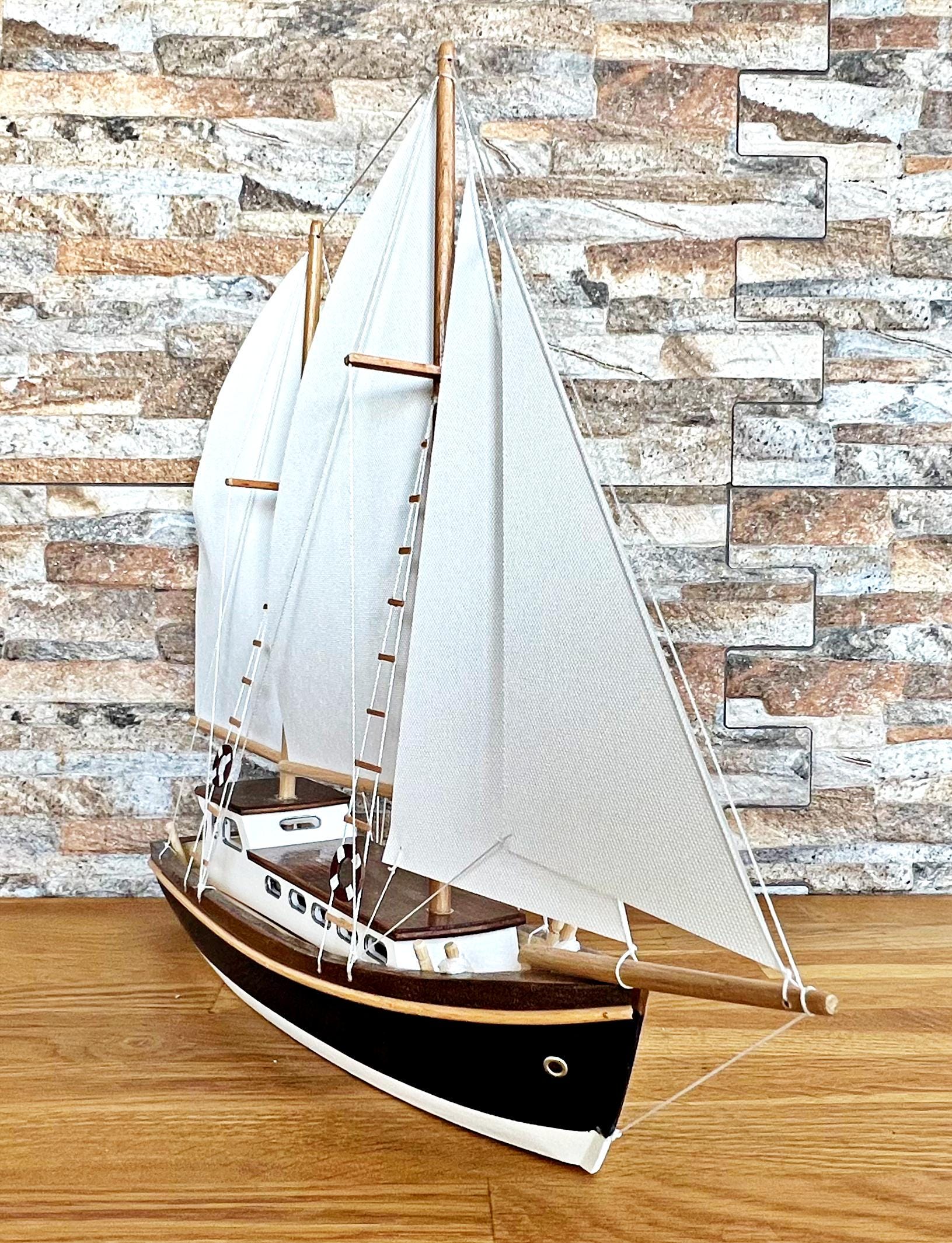 Sail Model Sailboat Models , Handmade Wooden Sail Boat Model 12 Inches , Wood ...