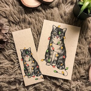 Lesezeichen Postkarte Set Katze, Graspapier mit Briefumschlag,  nachhaltig, kleines Geschenk Ostern