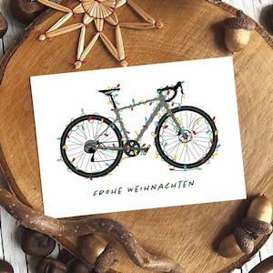 Weihnachtskarte Rennrad Fahrrad Recyclingpapier mit Briefumschlag,  nachhaltiges Geschenk