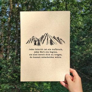 Poster A4 Jeder Schritt Graspapier, Poesie, Abschluss, Ruhestand, Umzug, Grußkarte, nachhaltiges Geschenk, kleines Geschenk Ostern