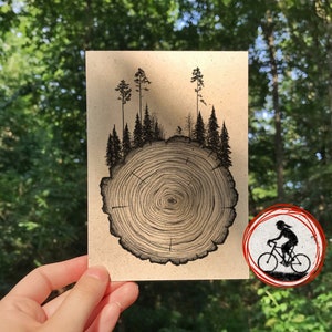 Postkarte Fahrrad Baumscheibe Graspapier mit Briefumschlag, Gravelbike, Crossbike, Radsport, Outdoor, nachhaltiges Geschenk,