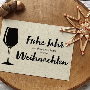 Weihnachtskarte Betrunken Graspapier mit Briefumschlag,  nachhaltiges Geschenk