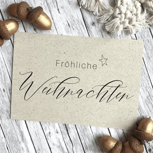 Weihnachtskarte Minimalistisch Graspapier mit Briefumschlag,  nachhaltiges Geschenk