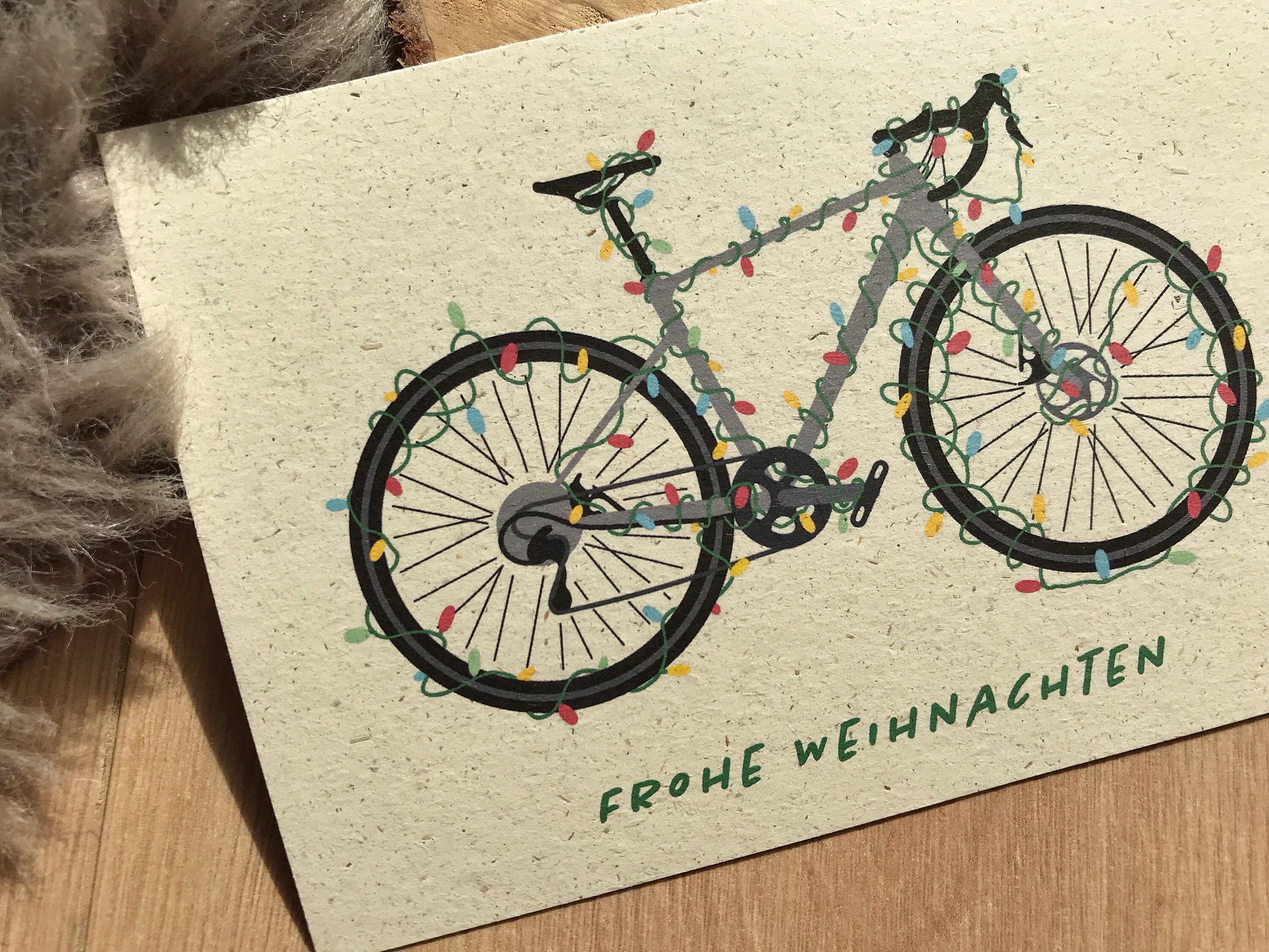 Wee Blue Coo Weihnachtskarte 'Notenblatt Trompetenspieler Fahrrad' | 17,5x12,5 Cm Auf Nachhaltigem Karton