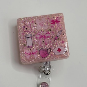Pink Bow Badge Reel