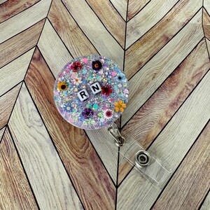 Beaded RN Badge Reel