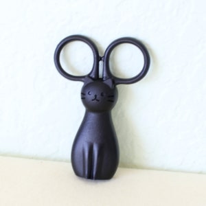 Mini Black Cat Meow Scissors with Magnet For Office School Kitchen