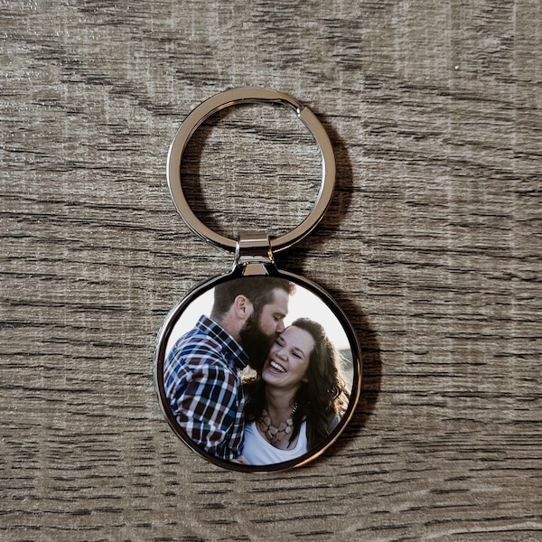 Photo Keychain, Metal Keychain Custom, Personalized Photo Gift, Car Accessories For Him, Anniversary Gift For Boyfriend, For Husband