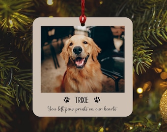 Memorial Christmas Ornament, Custom Photo, Pet Loss, Personalized Christmas Decorations, Pet Memorial Gift, Christmas Gift For Dog Lover