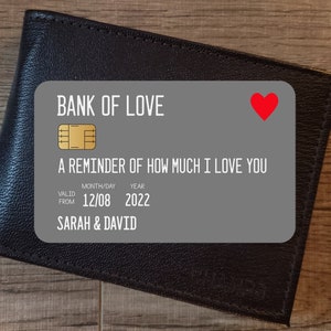 Love Bank Card, Personalized Metal Wallet Card, Custom Wallet Insert For Men, Boyfriend Gift, Anniversary Gifts For Him, For Boyfriend