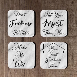 Funny Coasters, Swear Word Decor, Inappropriate Gift, New Home Gift, Engagement Gifts For Couple, Gag Gifts For Adults, Birthday Gift