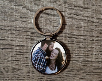 Photo Keychain, Metal Keychain Custom, Personalized Photo Gift, Car Accessories For Him, Anniversary Gift For Boyfriend, For Husband