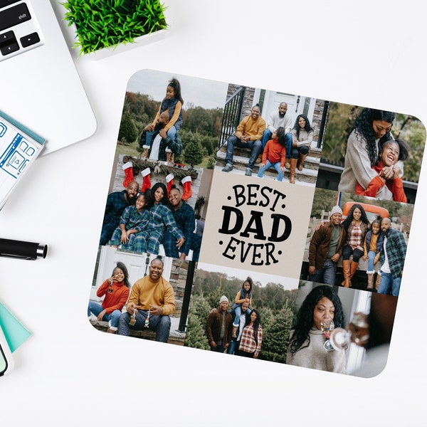 Photo Mousepad, Picture Collage Gift, Home Office Accessories, Personalized Gifts For Him, Fathers Day Gift For Dad From Daughter, For Men