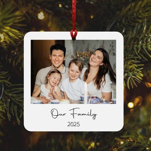 Personalized Photo Ornament, Polaroid Ornament, Custom Photo Gift, Couples Christmas Gift, Holiday Gifts For Her, For Daughter, For Mom image 1