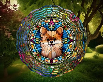 Pomeranian Wind Spinner, Dog Yard Decor, Outdoor Garden Decor, Dog Gifts, Pomeranian Gifts, Garden Gifts, Unique Gifts For Dog Lovers