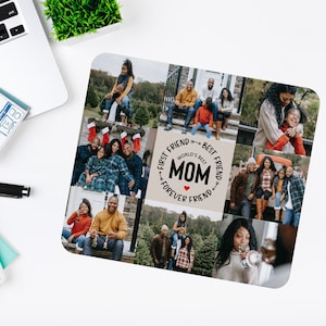 Photo Collage Mouse Pad, Picture Collage Gift, Custom Desk Accessories For Women, Mom Gift, Personalized Gift, Birthday Gift For Mom