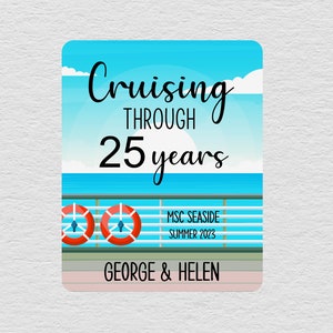 Anniversary Cruise Magnet, Personalized Cruise Door Magnets, Custom Cruise Sign, Door Decorations, Anniversary Gift, Cruise Gifts For Women