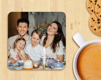 Posavasos con fotos, posavasos de madera personalizados, decoración única para el hogar, regalos con fotos para ella, regalo personalizado para mujeres, regalo de cumpleaños para mamá.