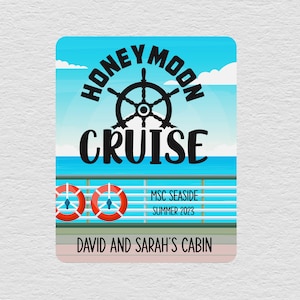 Honeymoon Cruise Door Magnets, Custom Cruise Sign, Personalized Door Decorations, Stateroom Door Decor, Cruise Gift For Her, For Women