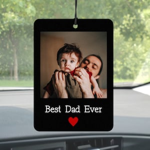 El mejor papá del mundo, ambientador para coche, accesorios para coche para hombres, regalo con foto para papá, regalo para papá, regalo personalizado para él, regalo de cumpleaños para papá imagen 1