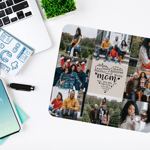 Photo Collage Mouse Pad, Mom Gift. Picture Collage Gift, Personalized Gift, Custom Desk Accessories For Women, Birthday Gift For Mom