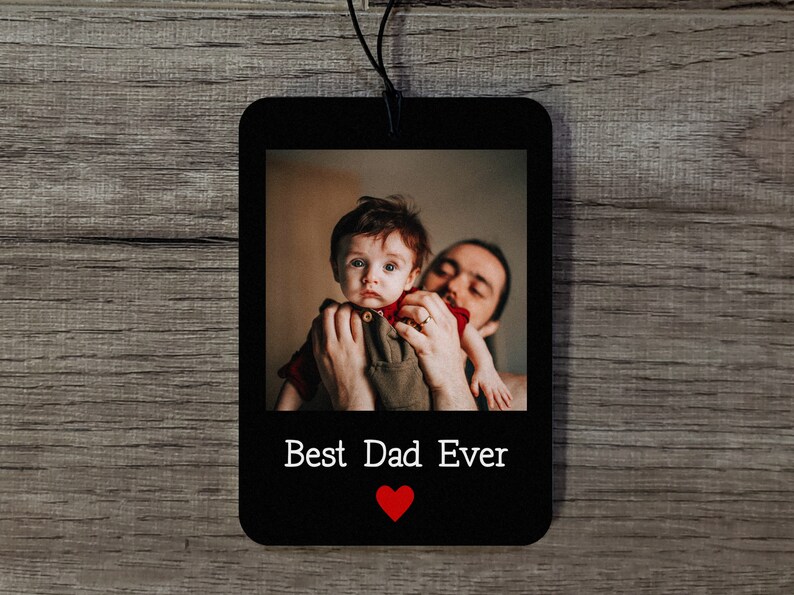 El mejor papá del mundo, ambientador para coche, accesorios para coche para hombres, regalo con foto para papá, regalo para papá, regalo personalizado para él, regalo de cumpleaños para papá imagen 2