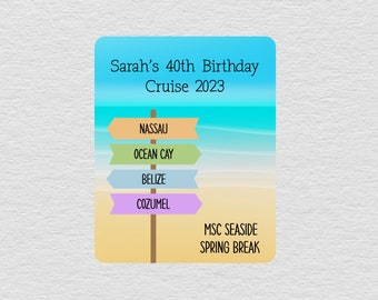 Personalized Cruise Door Magnets, Custom Cruise Sign, Stateroom Door Decoration For Cruise, Magnetic Cruise Sign, Cruise Gifts For Women