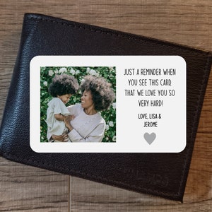 Carte portefeuille personnalisée, Insertion photo pour portefeuille, Cadeau personnalisé pour homme, Cadeau souvenir, Cadeaux photo, Carte photo, Cadeau d'anniversaire pour papa, pour lui