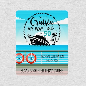 50th Birthday Cruise Door Magnet, Custom Cruise Sign, Personalized Cruise Door Magnets, Door Decorations For Cruise, Cruise Gifts For Women