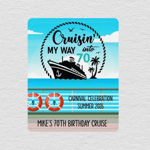 70th Birthday Cruise Magnet, Custom Cruise Sign, Personalized Cruise Door Magnets, Door Decorations For Cruise, Cruise Gifts For Women