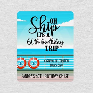 60th Birthday Cruise Door Magnet, Custom Cruise Sign, Cruise Magnets Personalized, Door Decorations For Cruise, Cruise Gifts For Women