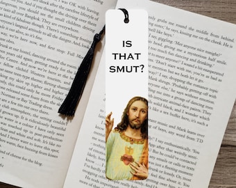 Metal Bookmark, Is That Smut Jesus Bookmark, Peeking Jesus, Funny Bookmark, Romance Reader Gift, For Spicy Book Lover, Birthday Gifts