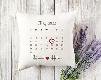 Personalized Wedding Pillow, Calendar Pillow, Couple Gift, Custom Newlywed Gifts, Anniversary Gift For Her, Unique Wedding Gift For Couple