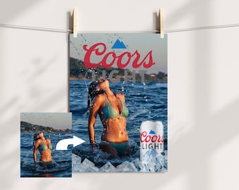 Beer Poster, Custom Print, Boyfriend Gift, Tiktok Trend, Sexy Gift, Personalized Photo Gift, Naughty Gifts, Anniversary Gifts For Him