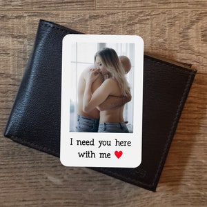 Carte portefeuille personnalisée, Insert photo dans le portefeuille, Cadeau personnalisé pour petit ami, Cadeau pour relation longue distance, Cadeau d'anniversaire pour lui, Pour petit ami
