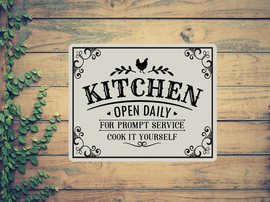 Funny Kitchen Sign, Metal Wall Decor, Farmhouse Wall Art, Rustic Home ...