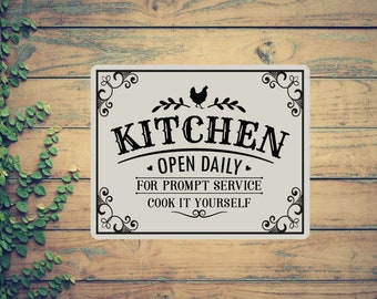 Funny Kitchen Sign, Metal Wall Decor, Farmhouse Wall Art, Rustic Home Decor, Housewarming Gift For Couple, Birthday Gift For Mom, For Her