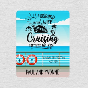 Husband And Wife Cruise Magnet, Personalized Cruise Door Magnets, Anniversary Cruise Sign, Custom Door Decor, Cruise Gifts, For Couple
