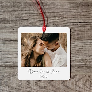 Personalized Photo Ornament, Polaroid Ornament, Custom Photo Gift, Couples Christmas Gift, Holiday Gifts For Her, For Daughter, For Mom image 2