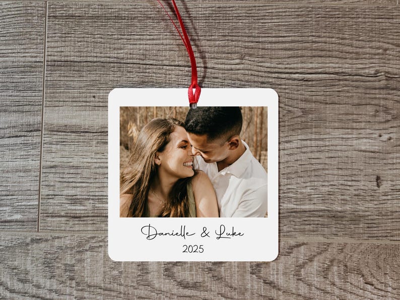 Personalized Photo Ornament, Polaroid Ornament, Custom Photo Gift, Couples Christmas Gift, Holiday Gifts For Her, For Daughter, For Mom image 2