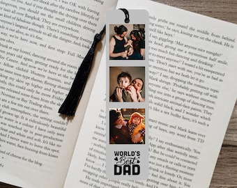 Dad Bookmark, Metal Bookmark, Personalized Picture Gift, Custom Reading Gifts, Book Lovers, Dad Photo Gift, Fathers Day Gift For Dad