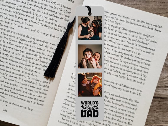 Dad Bookmark, Metal Bookmark, Personalized Picture Gift, Custom Reading Gifts, Book Lovers, Dad Photo Gift, Fathers Day Gift For Dad