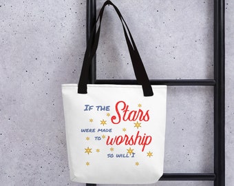 stars worship Tote bagChristian tote, Worship bag, Gods Word tote, Bible Motivational bag, Inspirational Mom tote, Women's bag, Faith,