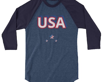 USA  3/4 sleeve raglan shirt