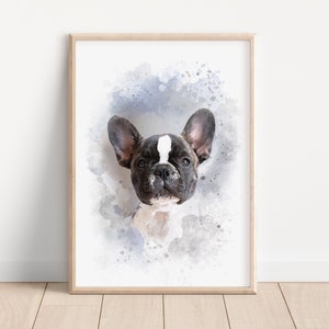 French bulldog art | Watercolor dog print | Home wall decor | Nursery pet poster | Printable digital download