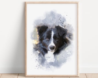 Border Collie print | Dog wall art | Animal nursery decor | Pet portrait | Digital download