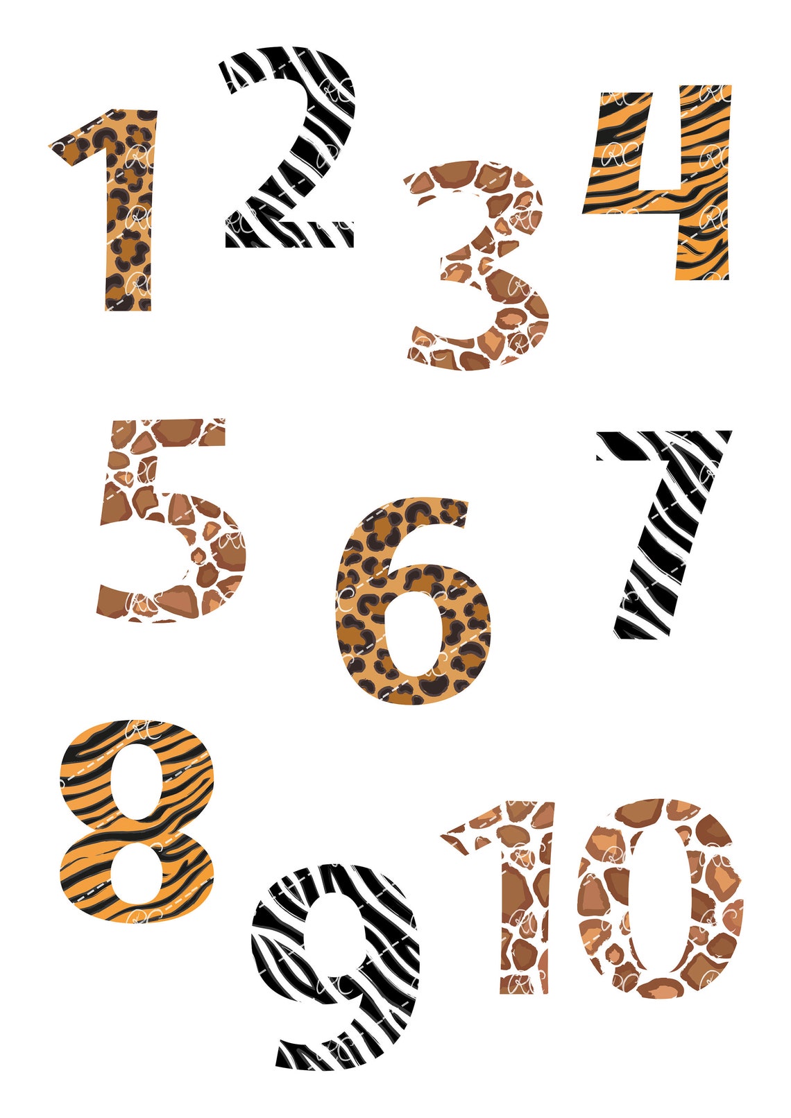safari numbers poster jungle numbers print 123 printable etsy