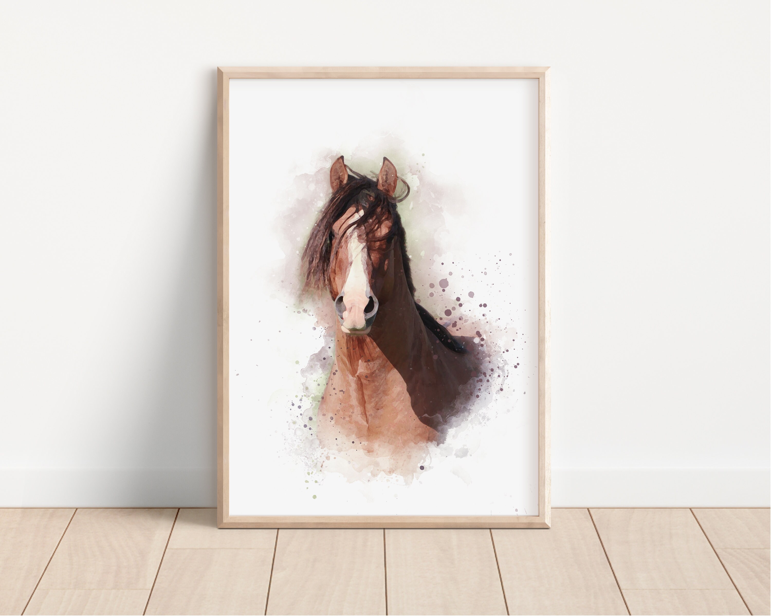 Horse Wall Art Set of 2 | Watercolor Horse Painting | Printable Wall ...
