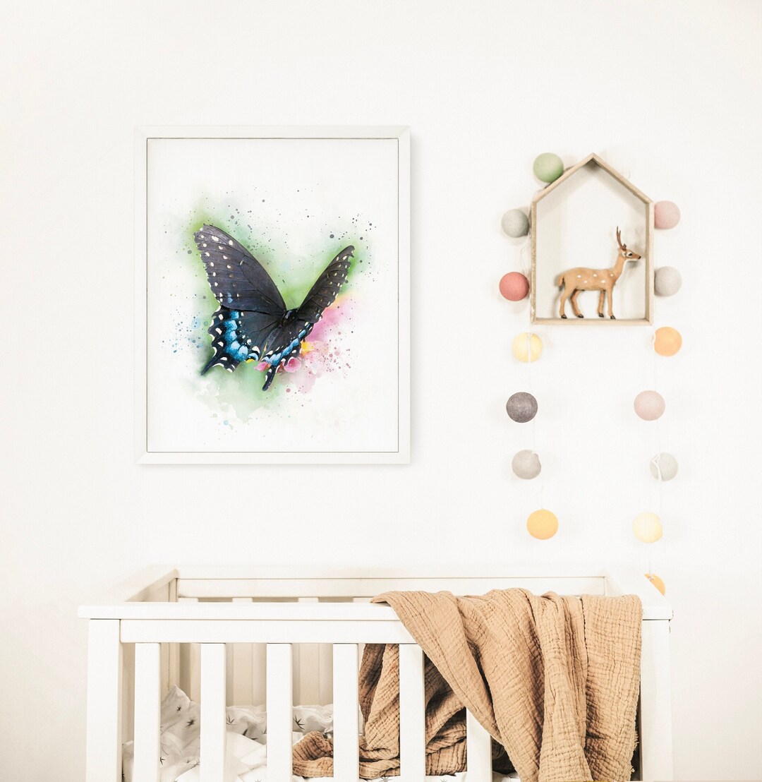 Butterfly Nursery Wall Art | Watercolor Butterfly | Butterfly Digital ...